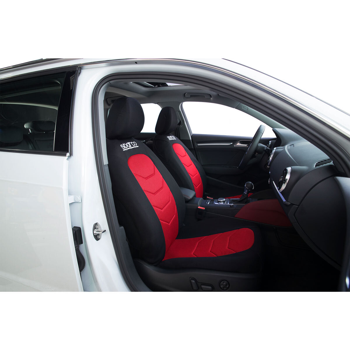 Sparco Cushioned Front and Rear Car Seat Cover in Red