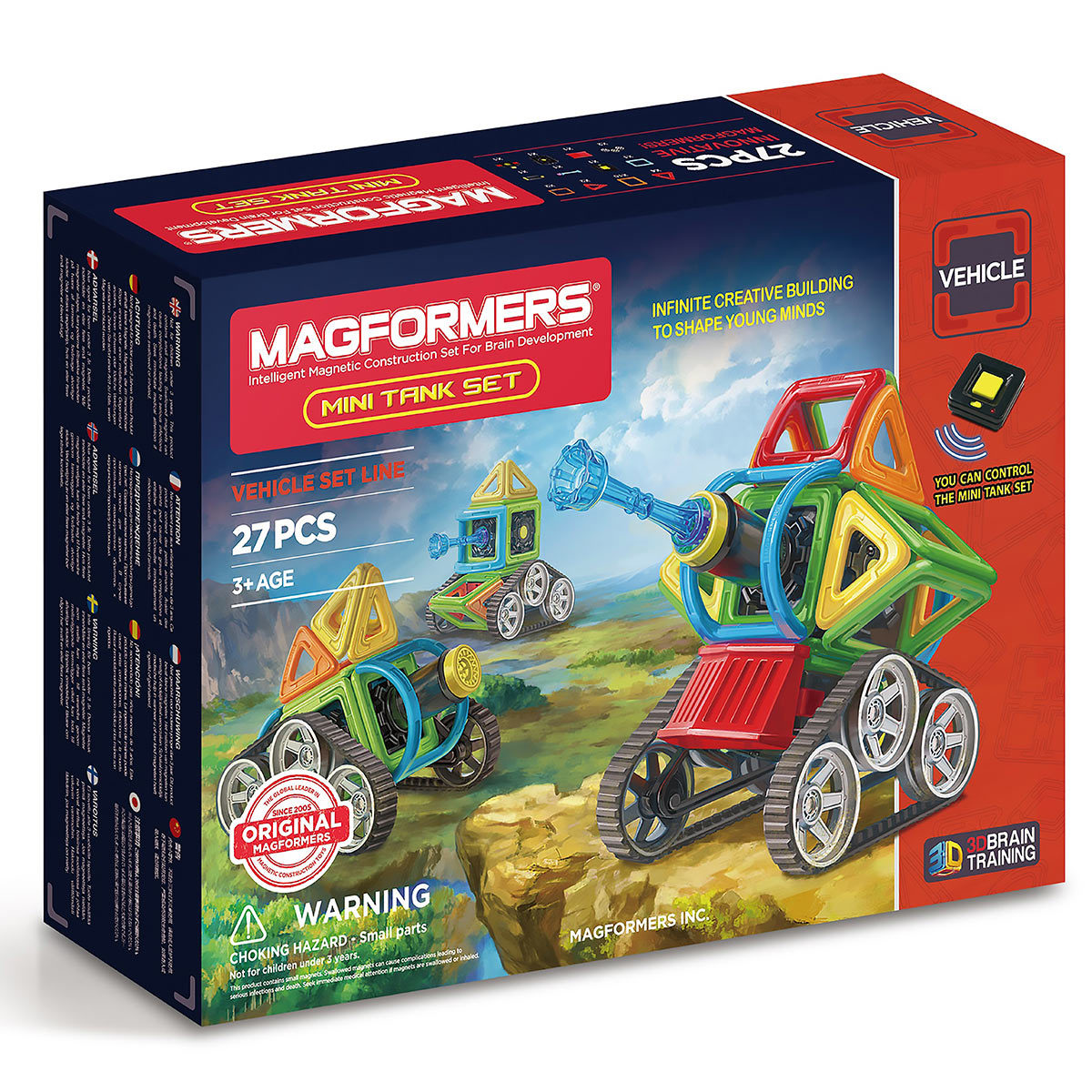 Magformers Magnetic Construction Mini Tank 27 Piece Set With Remote Control (3+ Years)