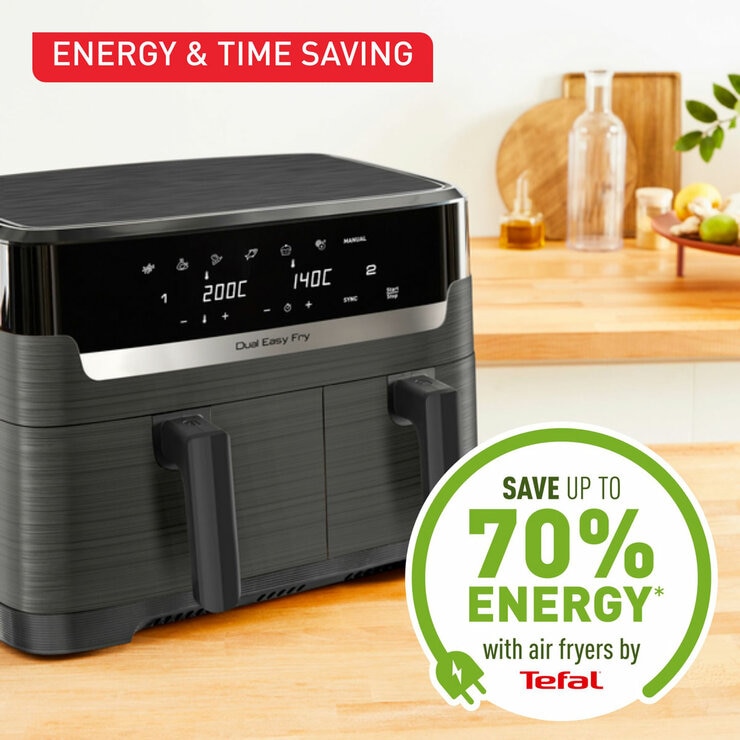 Tefal Easy Fry Dual Air Fryer energy and time saving