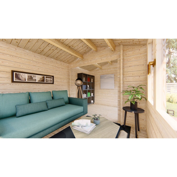 Installed Shire Thetford 44mm Log Cabin 15ft x 10ft (4.5 x 3m)