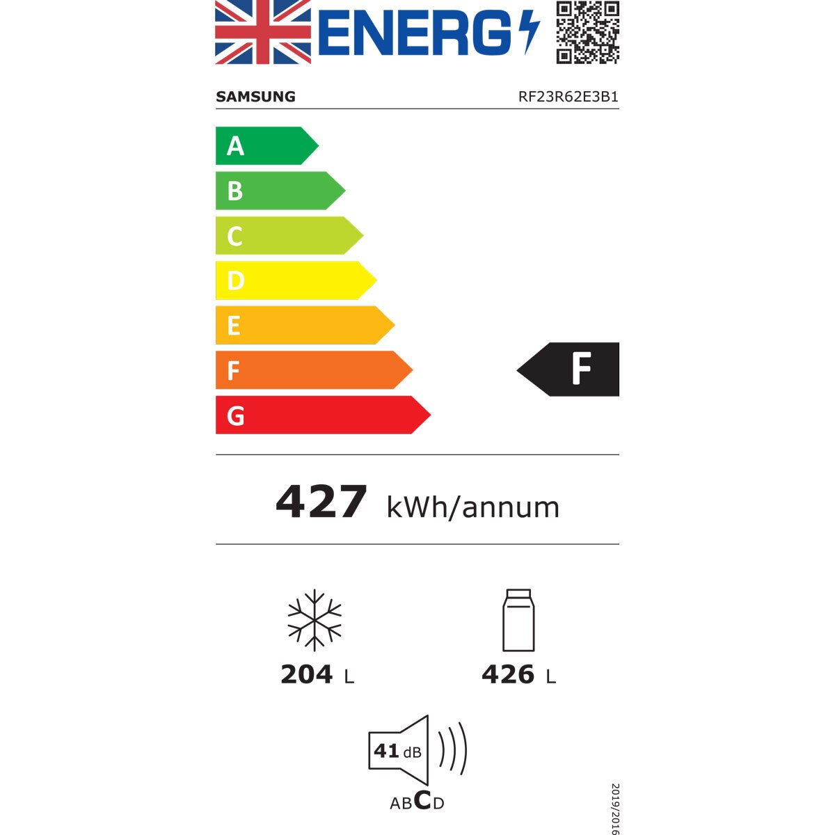 Samsung RF23R62E3B1/EU, Multidoor Fridge Freezer F Rated in Black