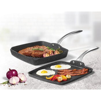 The Rock Grill Pan & Griddle Set, 2 Piece