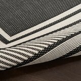 Nourison Horizon Border Indoor / Outdoor Rug in 2 Sizes, Black