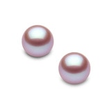 6.5-7mm Cultured Freshwater Pink Pearl Stud Earrings, 18ct Yellow Gold