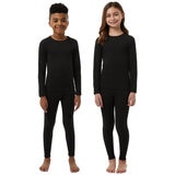 32 Heat Kids Plush Base Layer Set in Black