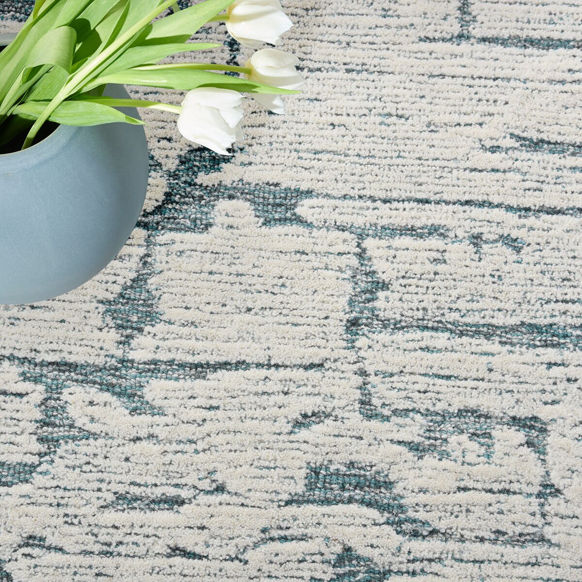 Calvin Klein CK009 Sculptural Rug in Teal, 236 x 297 cm