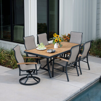 SunVilla Wills 7 Piece Sling Dining Set + Cover