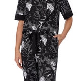 Room Service Ladies Notch Collar Pyjama Set in Black, Medium