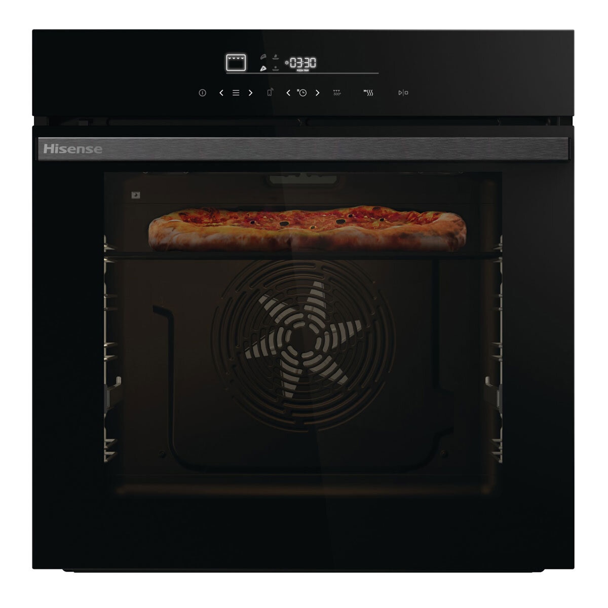Hisense Hi6 BlackLine HO66FAPizzaChef Electric Pyrolytic Smart Oven, A+ Rated in Black