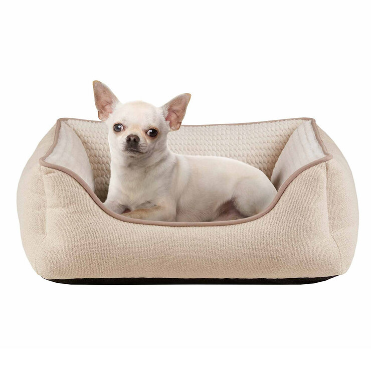 Kirkland Signature 21" x 25" Wide Walled Cuddler Pet Bed in Cream