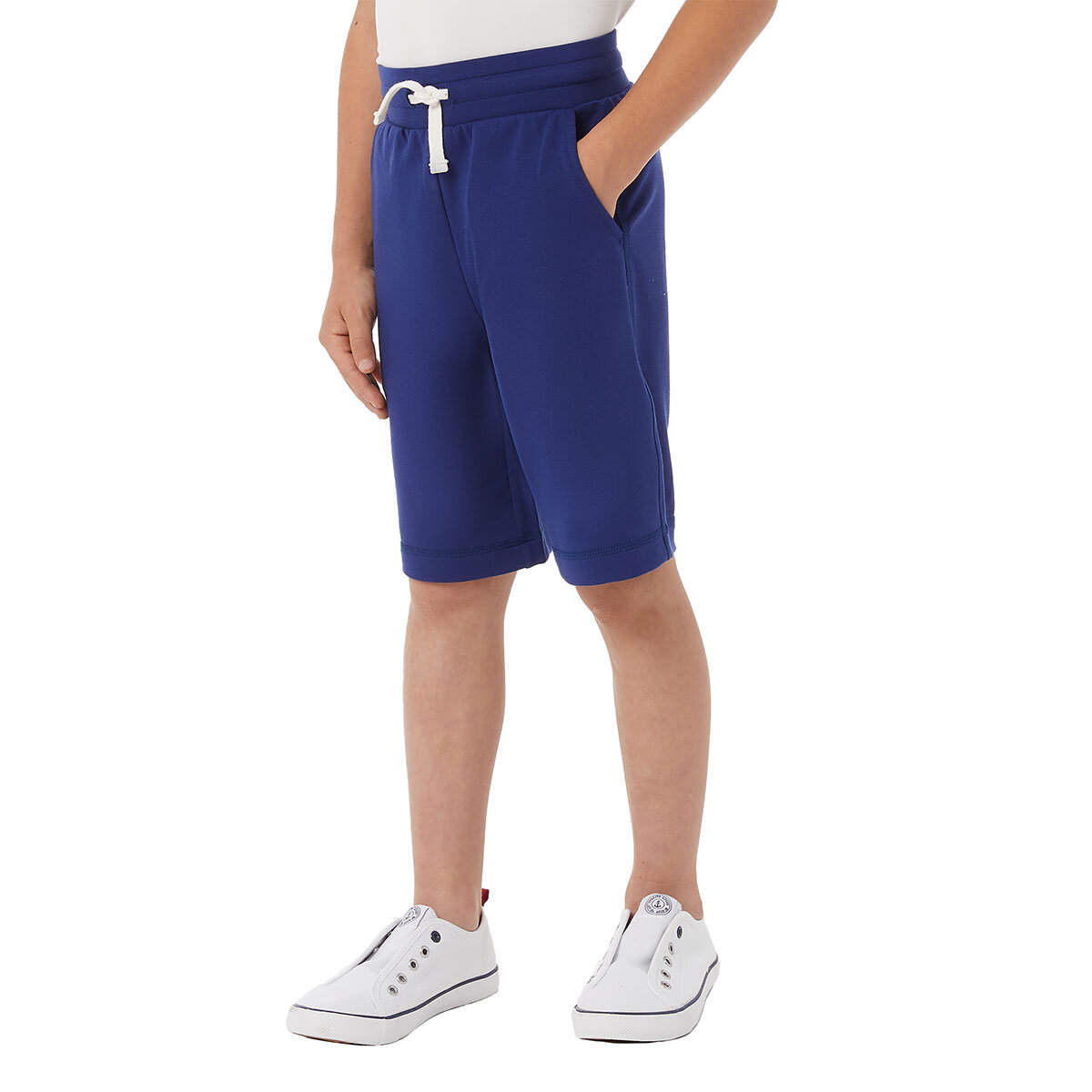 image of side of blue shorts