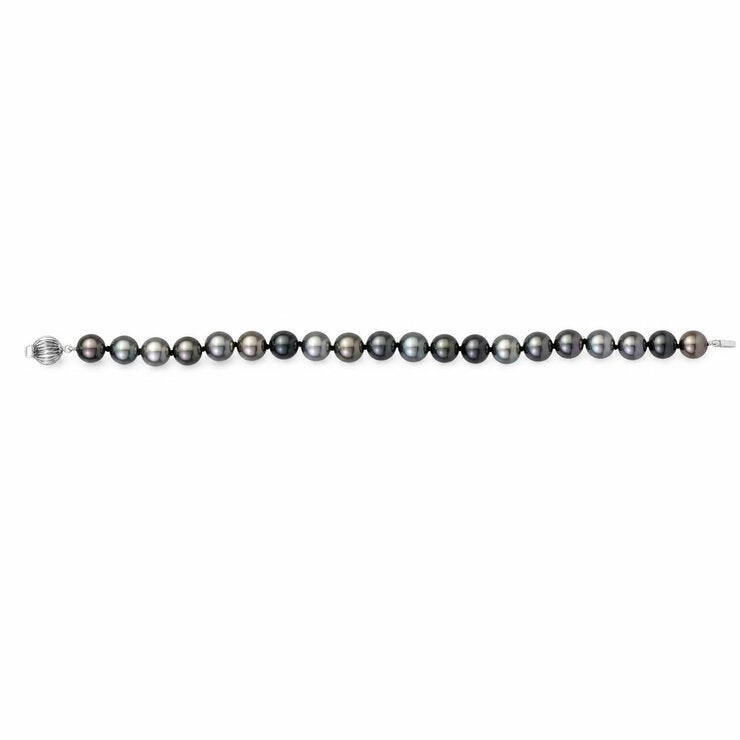 8-9mm Tahitian Pearl Bracelet, 14ct White Gold