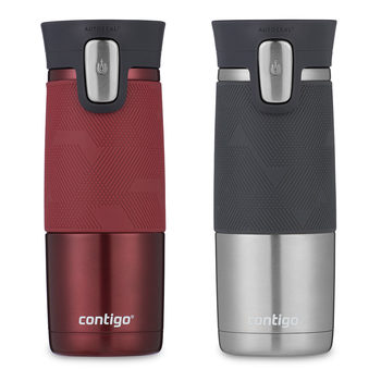 Contigo Autoseal Spill-Proof Travel Mug, 2 Pack in 2 Colours