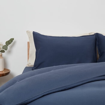 Panda Bamboo & French Linen Navy Duvet Cover Set in 3 Sizes Panda Bamboo & French Linen Navy Duvet Cover Set in 3 Sizes