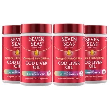 Seven Seas Cod Liver Oil Plus Multivitamins, 4 x 90 Capsules