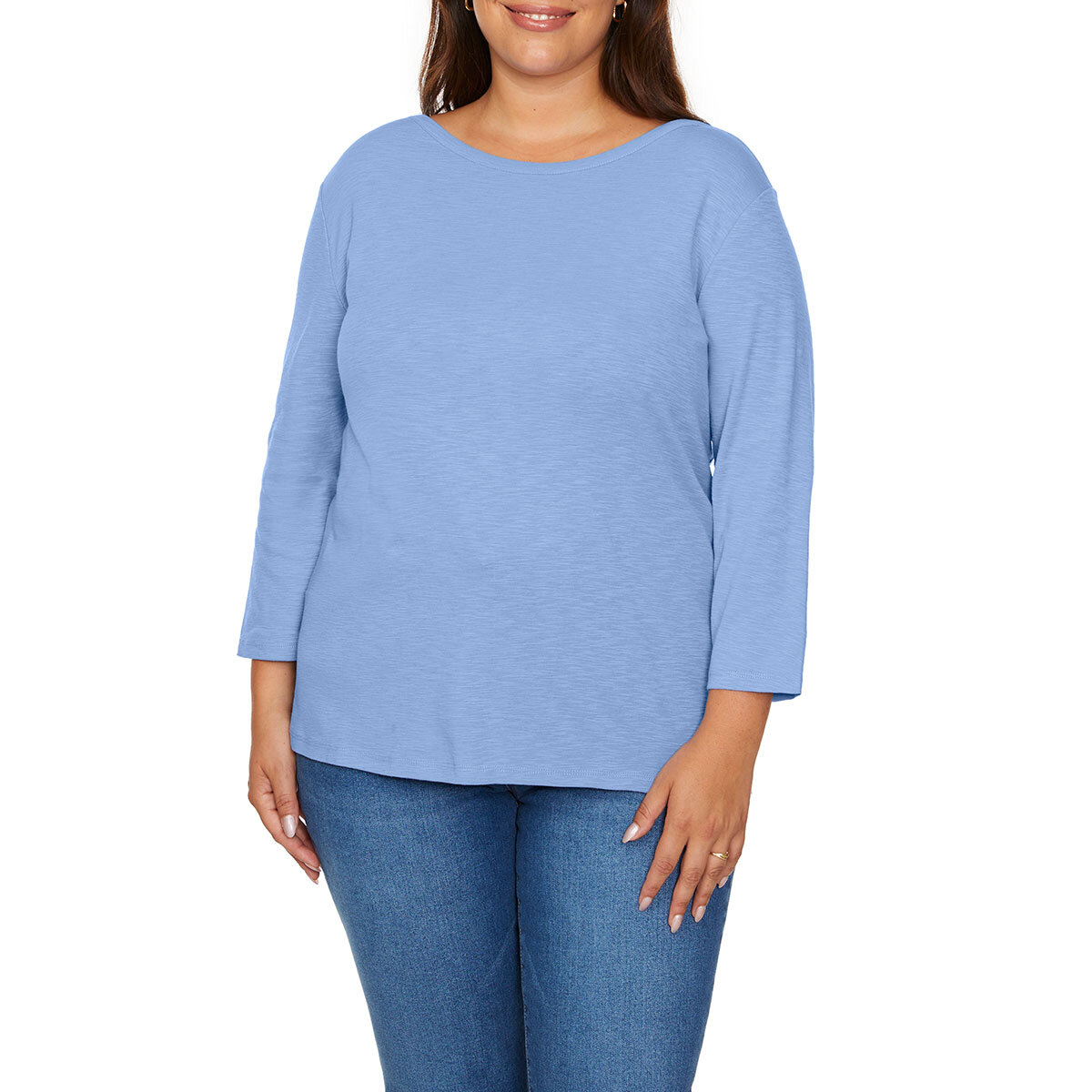 Kirkland Signature Ladies Boatneck Tee in Blue