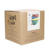 Patterned Stoneware Bowls, 4 Pack