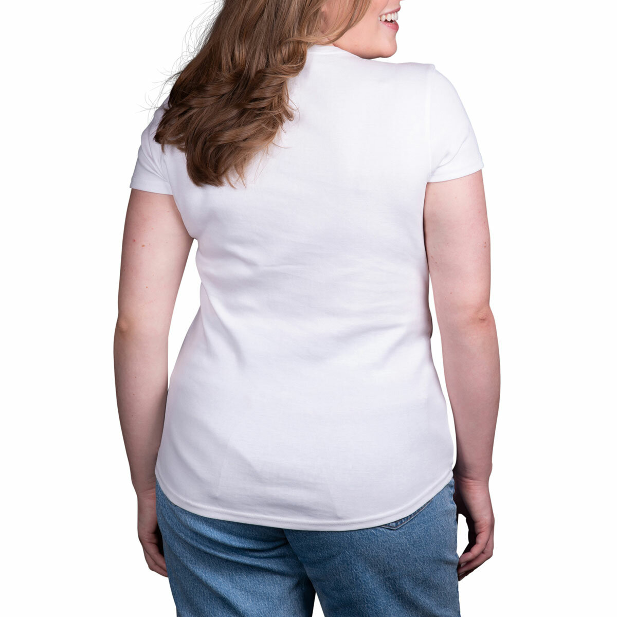 Kirkland Signature Ladies Scoop Neck Pima Tee in White
