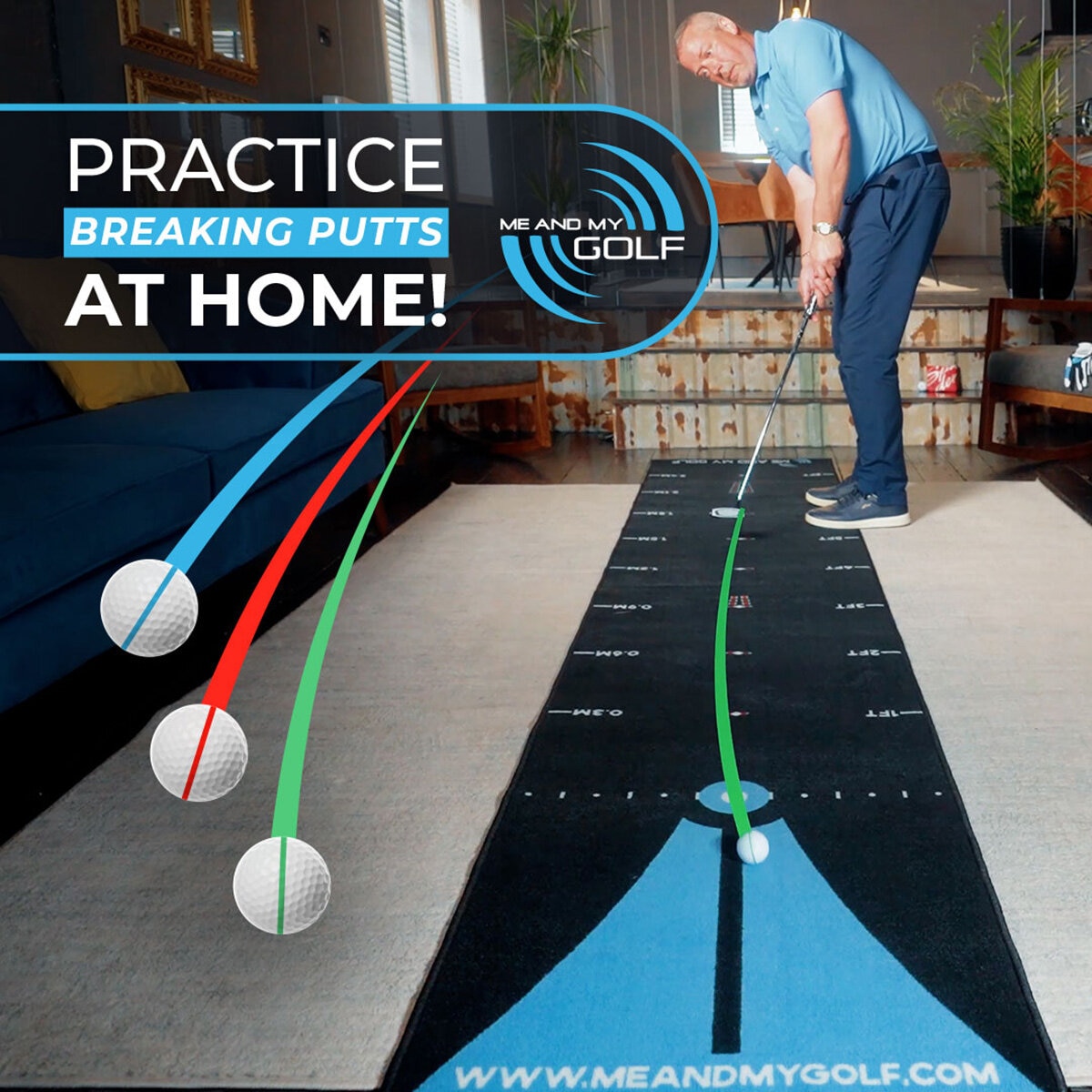 Me and My Golf Breaking Ball 11ft Putting Mat
