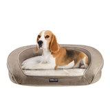 Kirkland Signature Slope Couch Dog Bed, Tan with Faux Fur