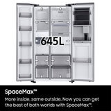Infographics Samsung Series 9 RH68B8830S9/EU American Style Fridge Freezer with Food ShowCase™ - Matte Stainless
