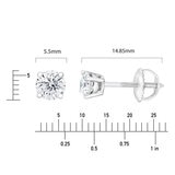 0.70ctw Round Brilliant Cut Diamond Stud Earrings, 18ct White Gold