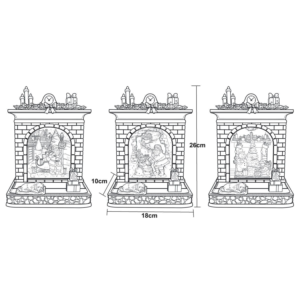 Buy 10.25" Fireplace Water Globe Santa with Lamppost Measurement image at costco.co.uk Buy 10.25" Fireplace Water Globe Santa with Lamppost Measurement image at costco.co.uk