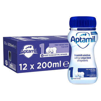 Aptamil Stage 1 Ready to Feed Infant Milk, 12 x 200ml
