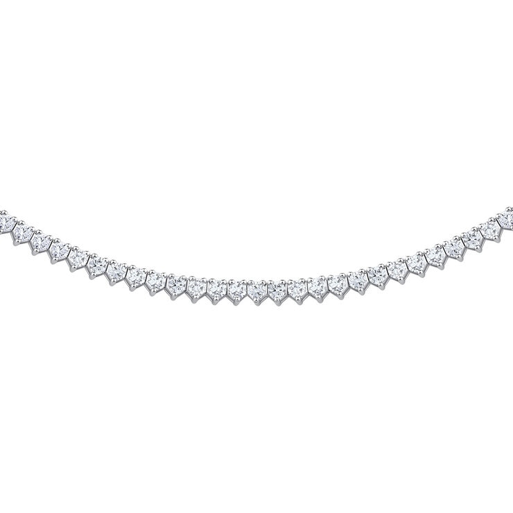 5.00ctw Round Brilliant Cut Diamond Tennis Necklace, 14ct White Gold
