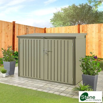 Stone Garden 6ft 5" x 2ft 11" (1.95 x 0.9m) 2,018 Litre Horizontal Storage Shed in Two Colours