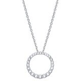 0.50ctw Circle Diamond Pendant, 14k White Gold