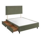 Silentnight Velvet 4 Drawer Divan Base with Malvern Headboard in Hunter in 3 Sizes