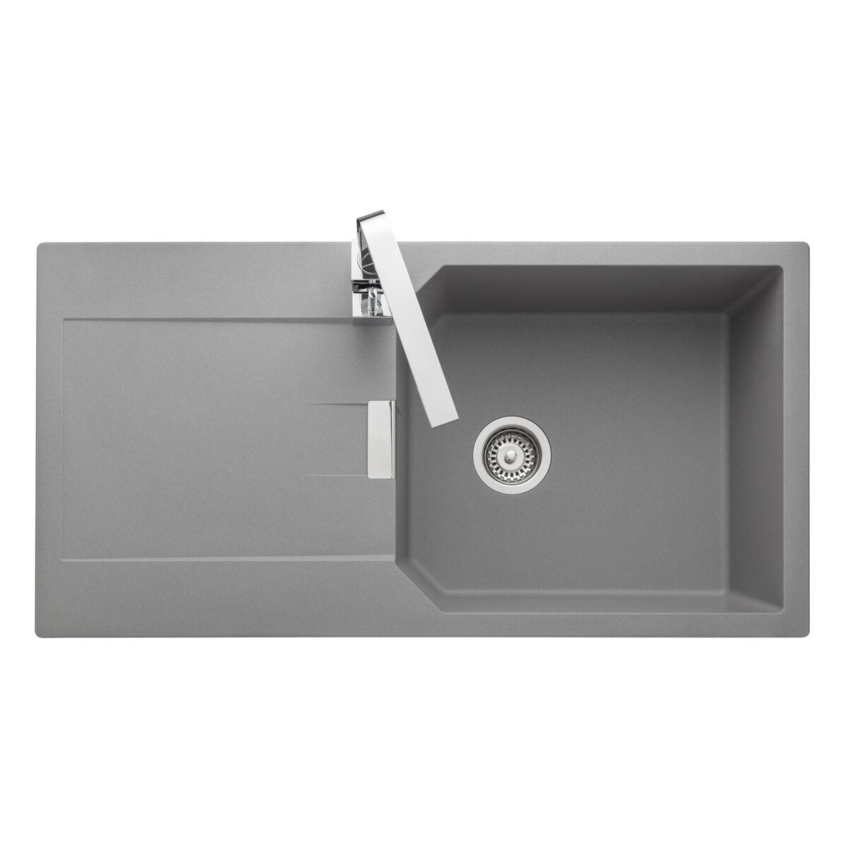 Rangemaster Mayon Composite Granite Single Bowl Kitchen Sink In Grey Costco Uk