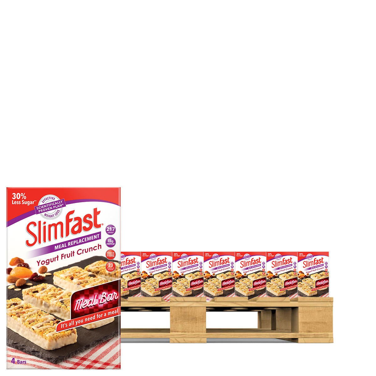 SlimFast Yoghurt Fruit Crunch Meal Replacement Bars, 49 x 16 Bars