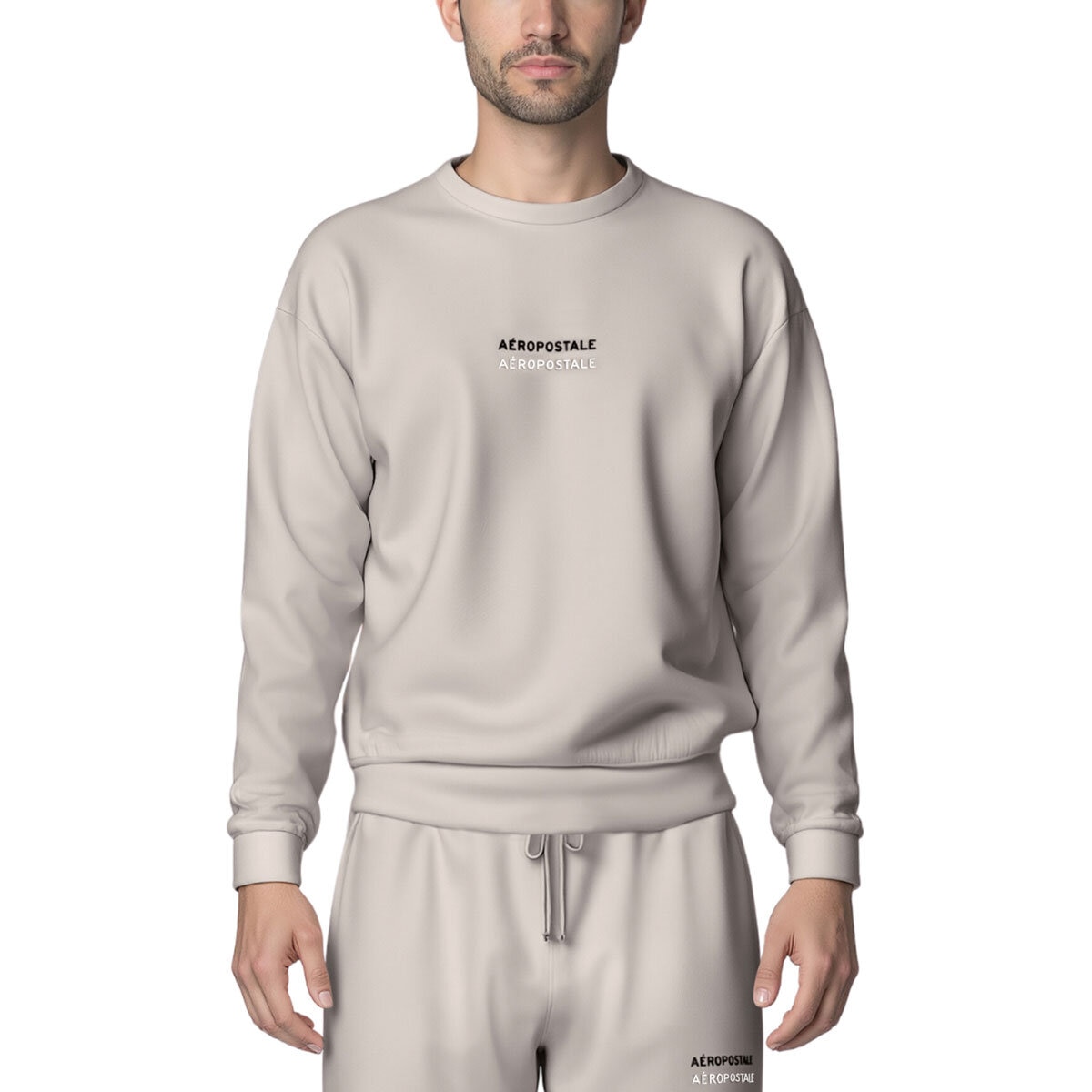 Aeropostale Men's Crew Neck Sweater in White