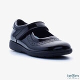 TeⓇm Sole Buddy Vega Patent Leather Girl's School Shoes in Junior 2