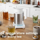 Lifestyle image of Bosch kettle with 7 temperature settings