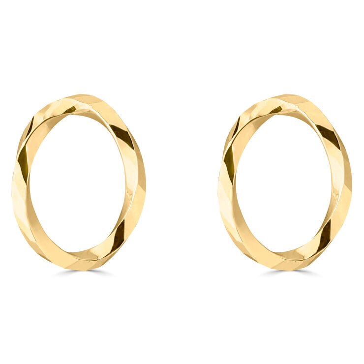14ct Yellow Gold Twisted Oval Stud Earrings 14ct Yellow Gold Twisted Oval Stud Earrings