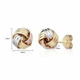 14ct Tri Colour Gold Knot Earrings 14ct Tri Colour Gold Knot Earrings