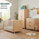 Tutti Bambini Fika 4 Piece Nursery Set with Sprung Mattress, Sand