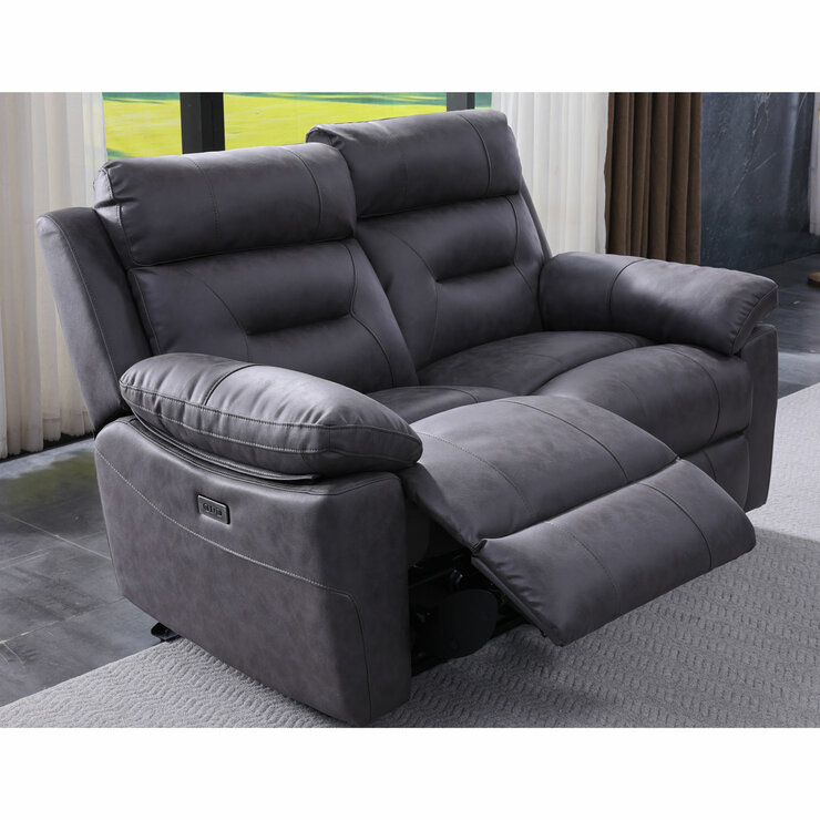 Lucca Grey Fabric Power Reclining 2 Seater Sofa