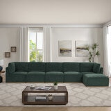 Henredon Murphy Green 6 Piece Modular Fabric Sofa
