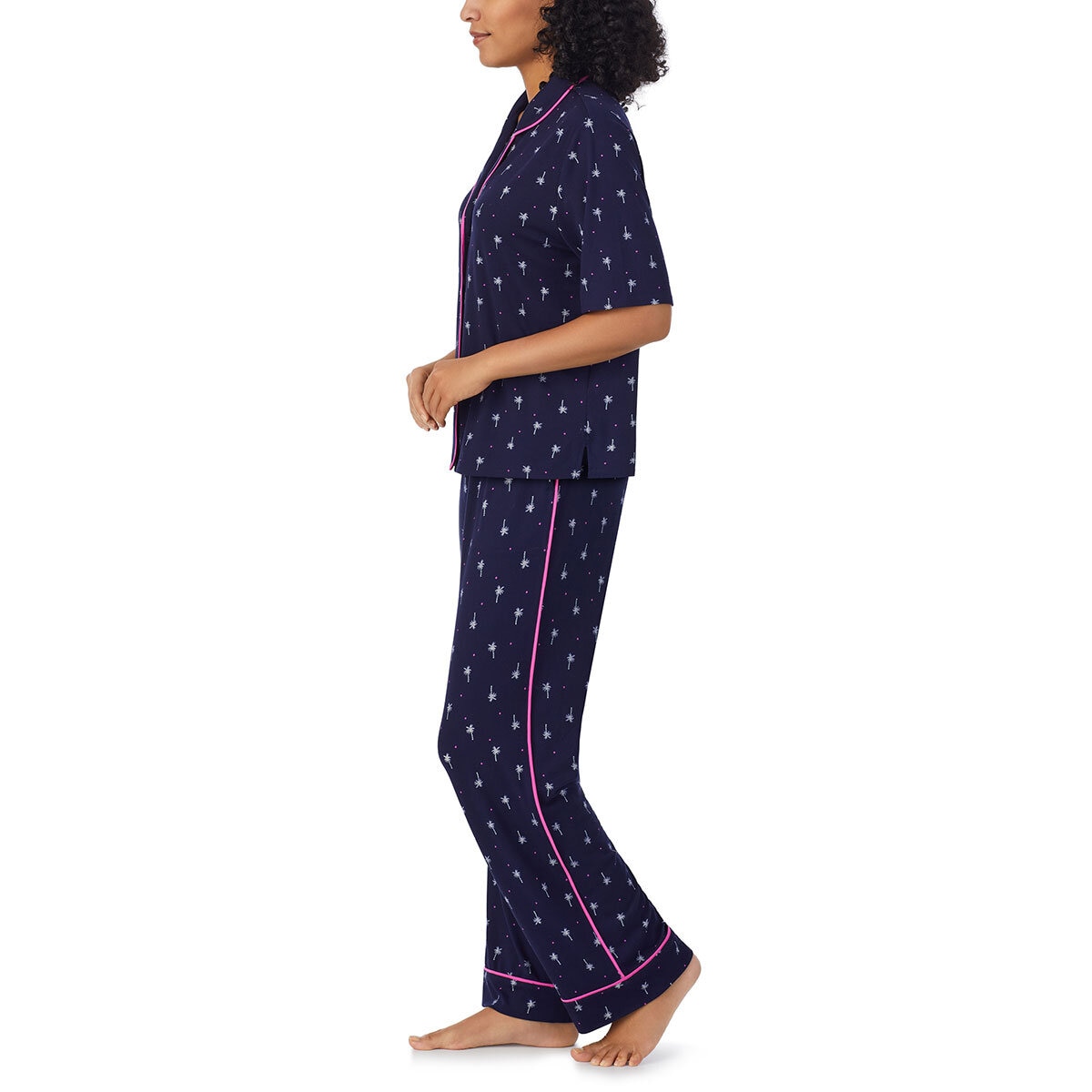 Room Service Notch Collar 2 Piece PJ Set in Navy