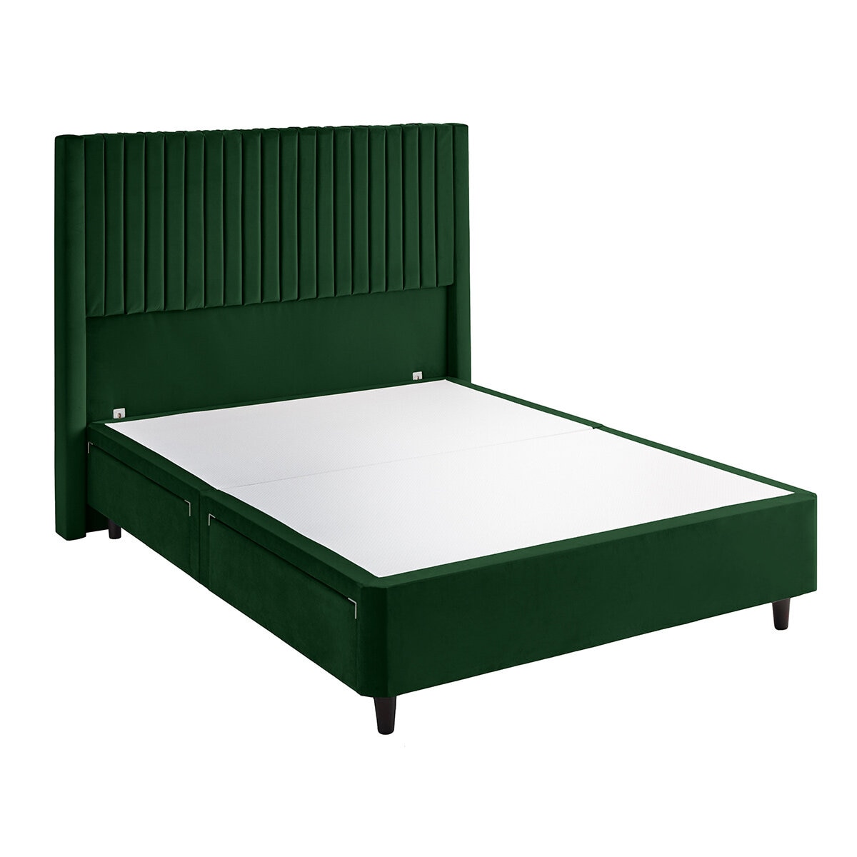 Silentnight Velvet 4 Drawer Divan Base with Slumber Headboard in Rainforest & 3 Sizes
