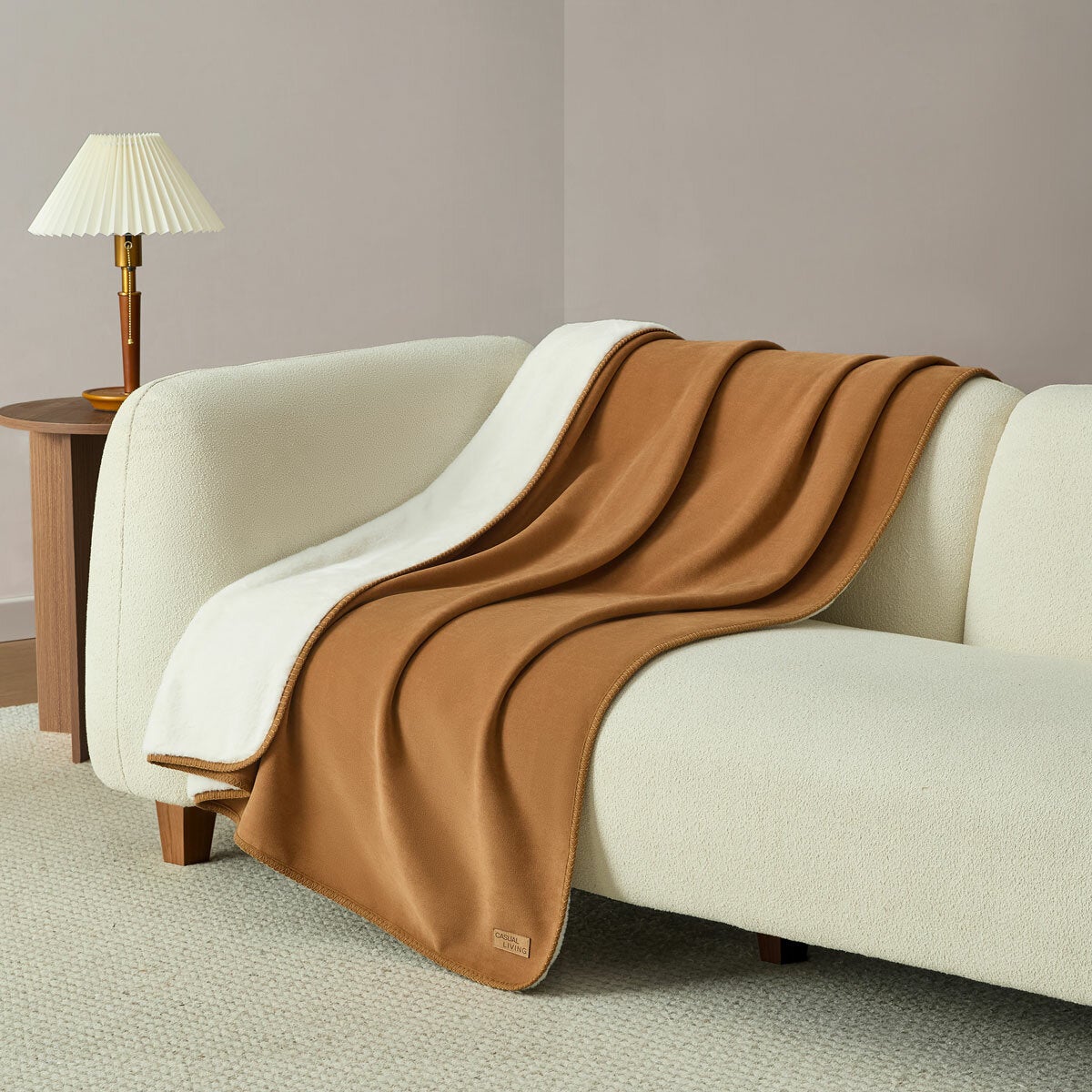 Casual Living Luxe Tan Throw, 127 x 178 cm Casual Living Luxe Tan Throw, 127 x 178 cm