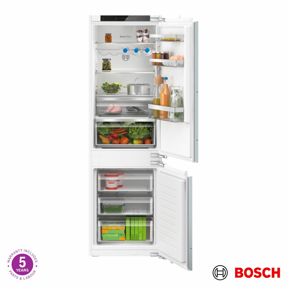 Bosch Series 4, KIN86VFE0G Fully Integrated Fridge Freezer E Rated
