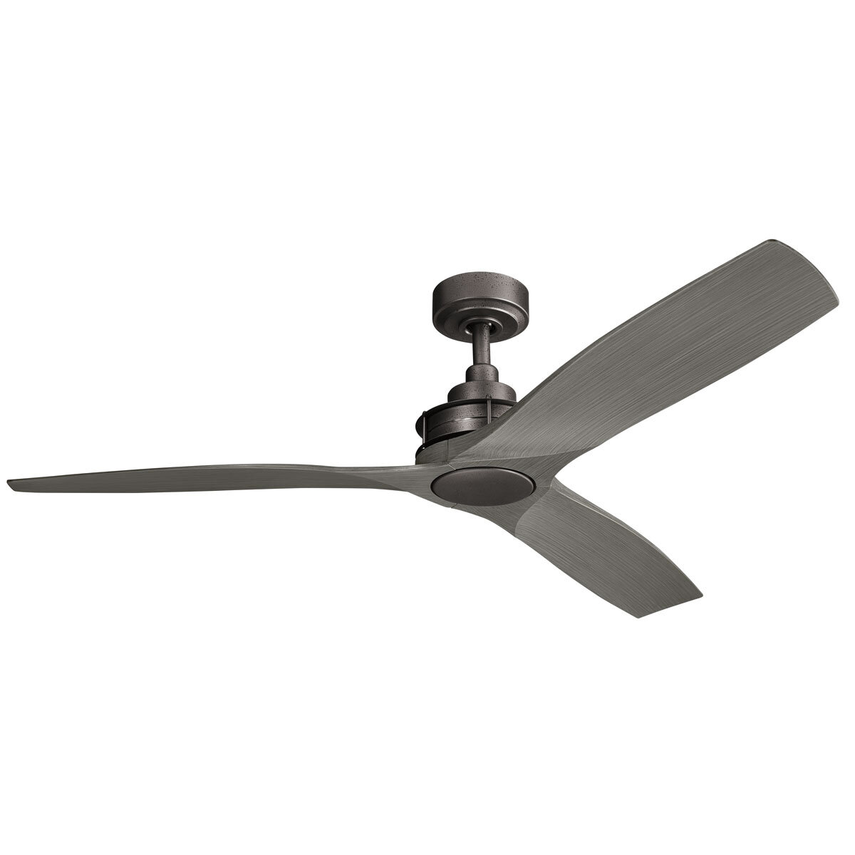Ried 142cm indoor fan in Anvil Iron black finish with Driftwood Grey blades