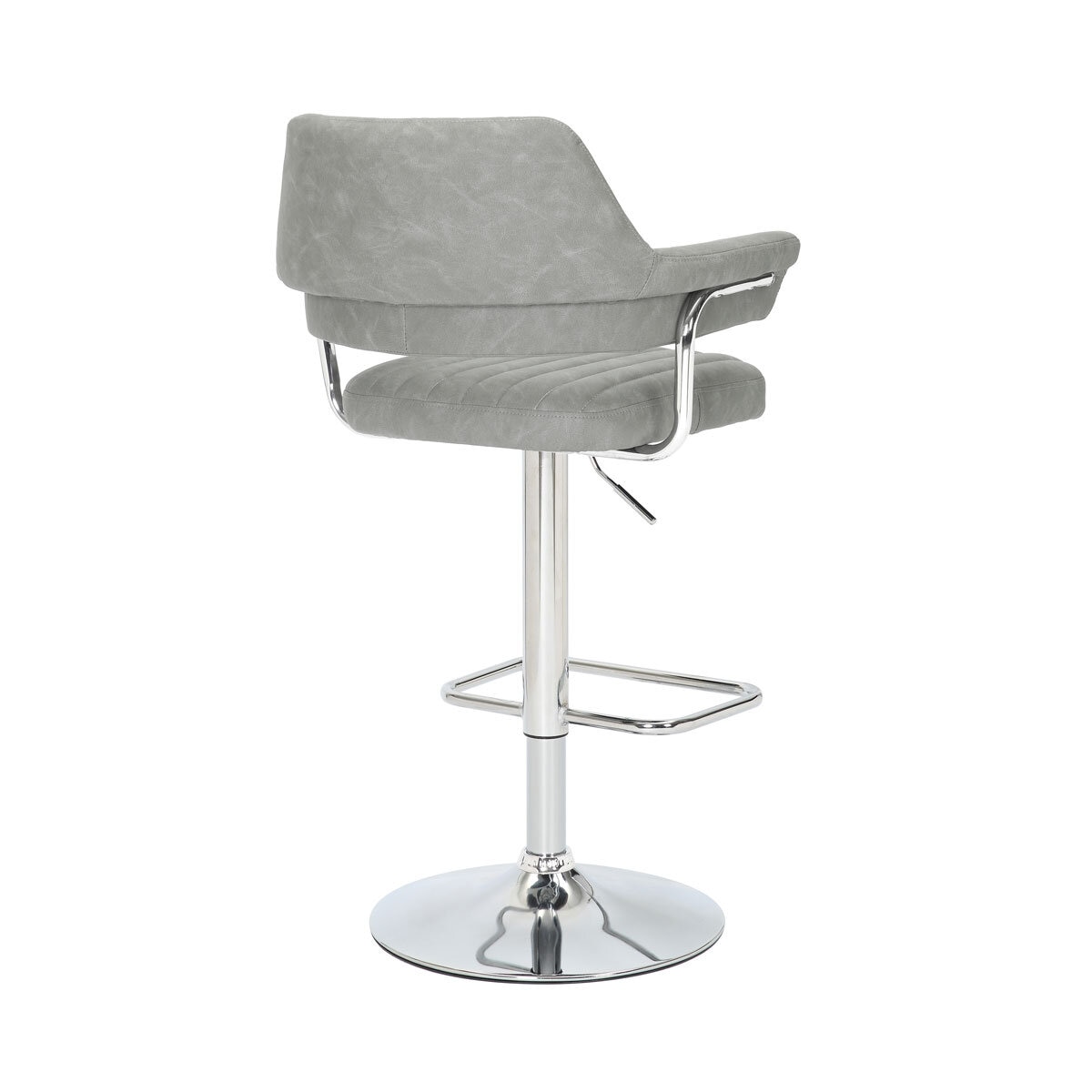 Cortez Light Grey Faux Leather Bar Stool, 2 Pack