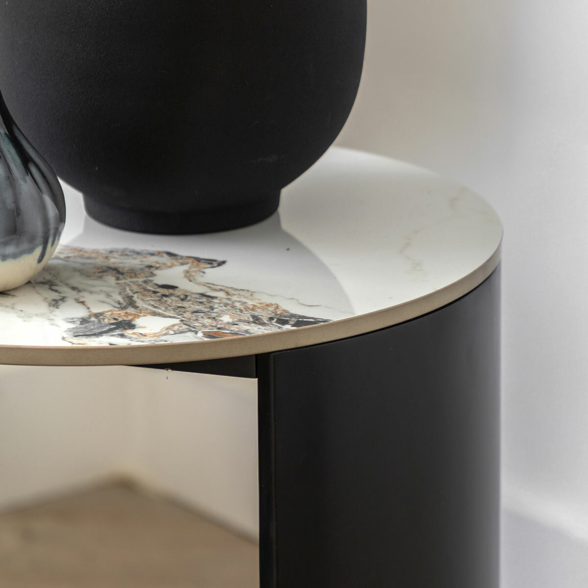 Gallery Marzio White Marble Side Table Gallery Marzio White Marble Side Table