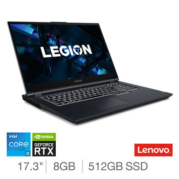 Lenovo Legion 5, Intel Core i5, 8GB RAM, 512GB SSD, NVIDIA GeForce RTX 3060, 17.3 Inch Gaming Laptop, 82JM0039UK